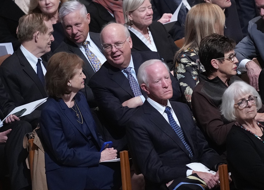 Rove, a former adviser to George W. Bush, pictured here at Dick Cheney's funeral in November 2025 (Getty)