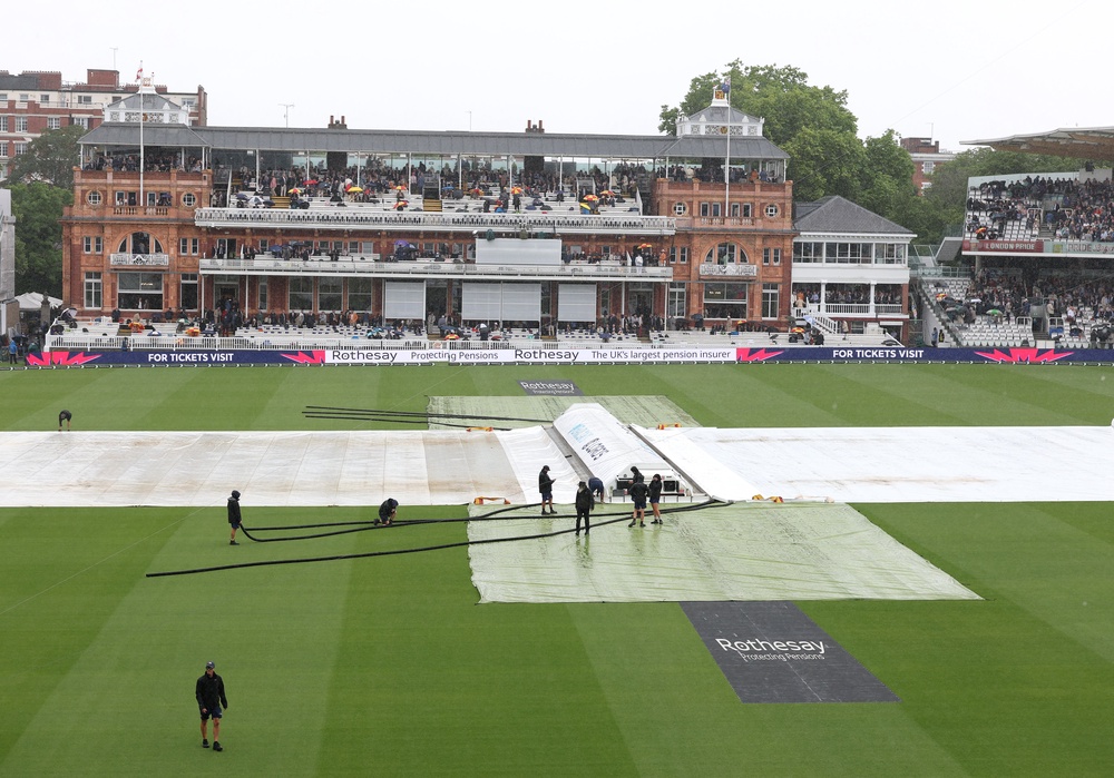 Rain twice interrupted the opening day of the English Test summer at Lord's (Getty)