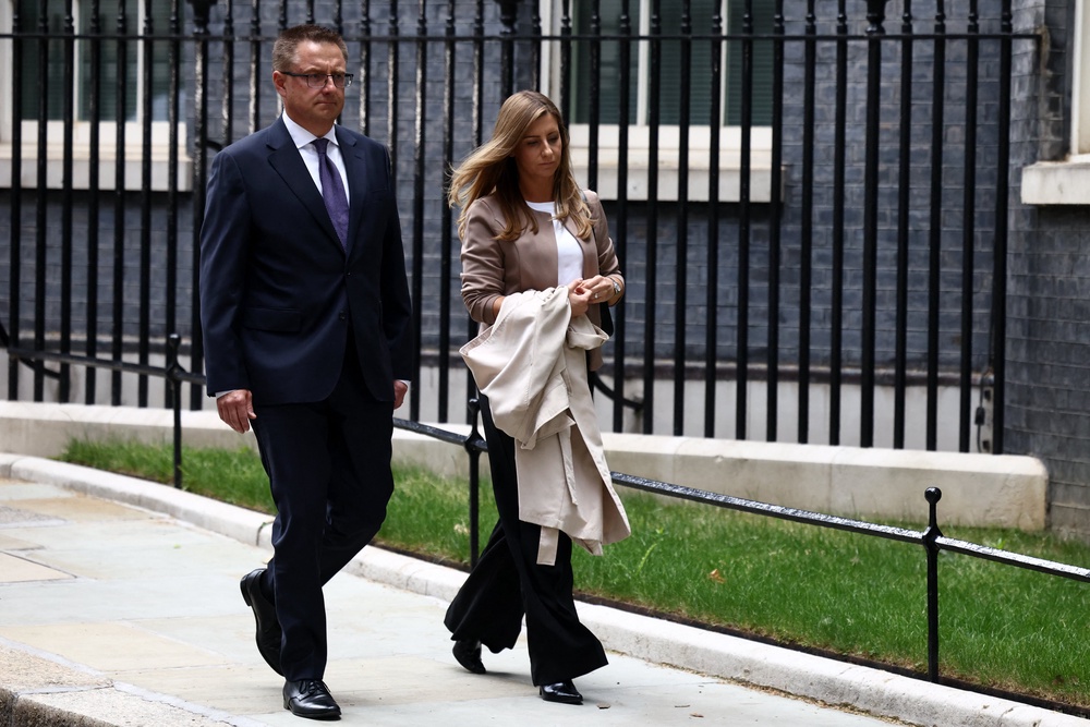 Henry Nowak’s parents pictured leaving Downing Street having met with Sir Keir Starmer (AFP/Getty)