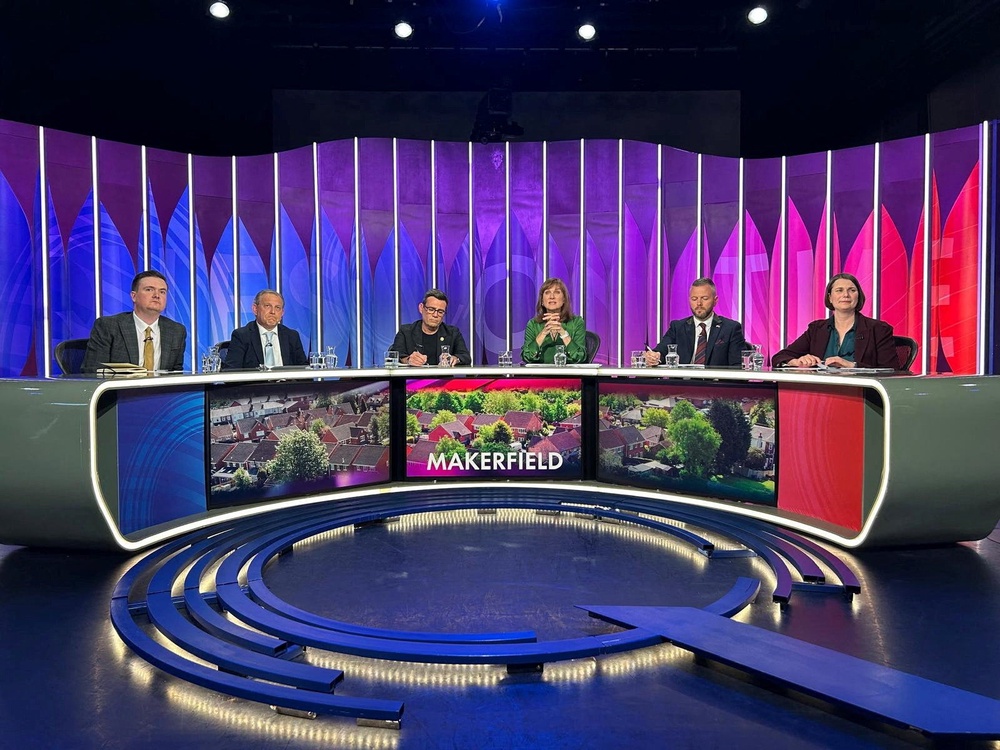 Burnham (third left) and Kenyon (second right) participate in BBC’s Question Time (BBC)