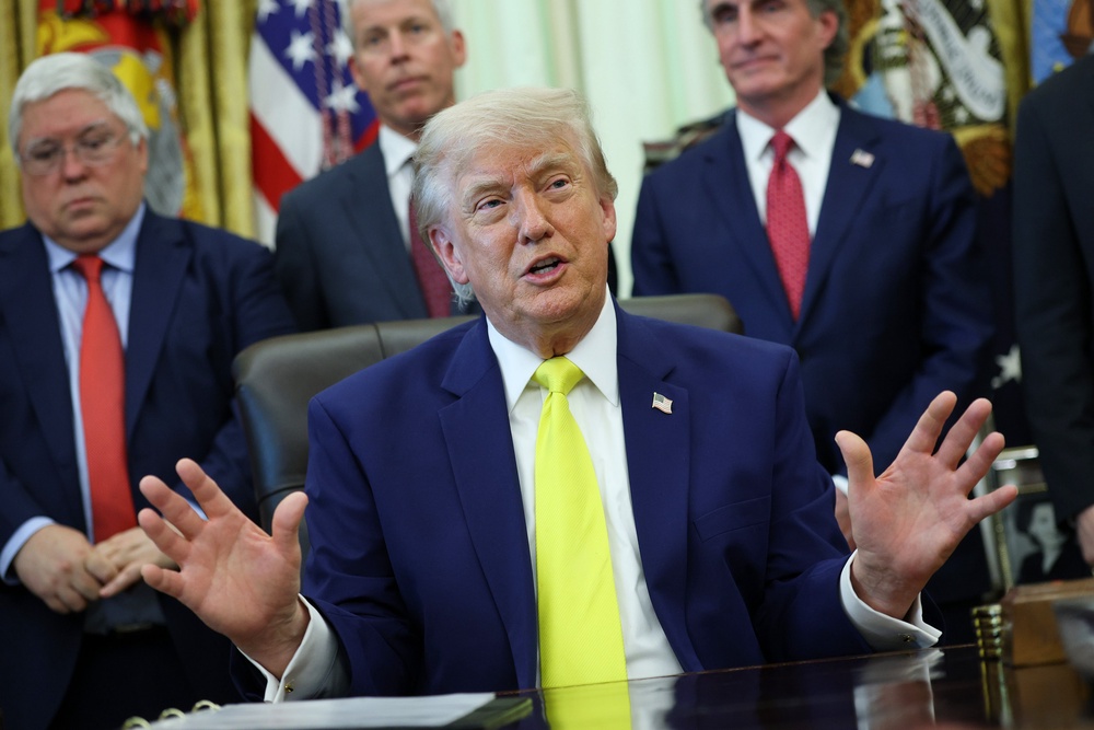 Trump says he ‘loves’ the idea of the ‘Anti-Weaponization Fund’ and isn’t sure whether it’s dead for good or just on hold while legal challenges are ongoing (Getty)