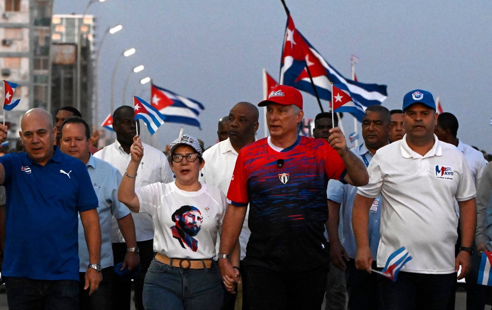 Thursday's penalties, which follow Trump signing an executive order expanding sanctions against the island, freeze individuals’ property and bank accounts in the U.S. (Norlys Perez / AFP via Getty Images)