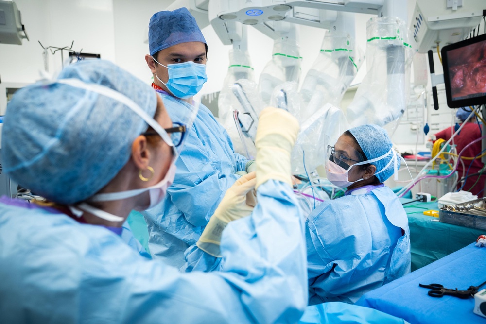 Medics at St Mark’s, the National Bowel Hospital, used the tool to operate on a patient in her 60s (PA)