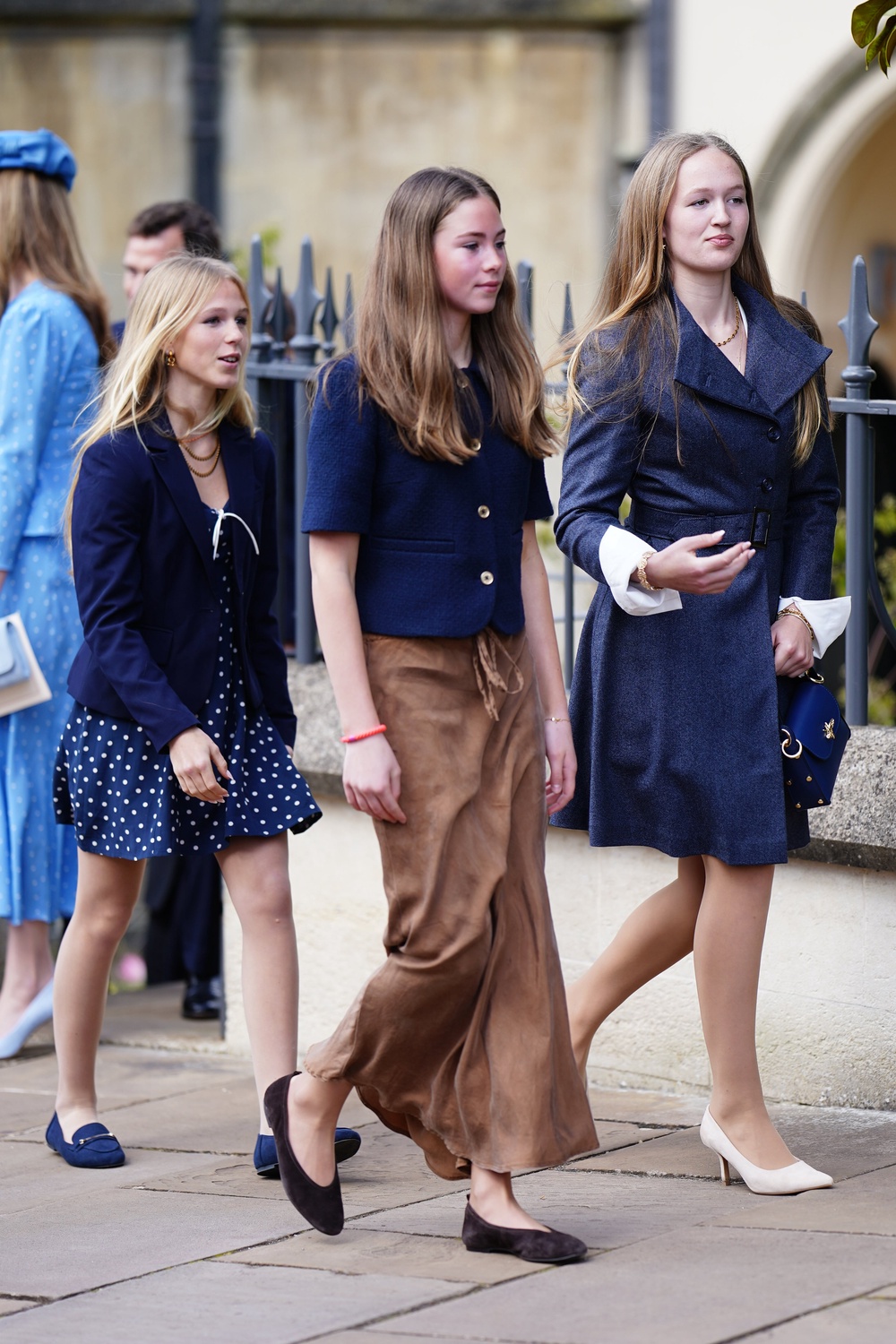 Isla, left, and Savannah, right, Phillips, and Harriet Sperling’s daughter Georgina, centre, will attend the ceremony (Aaron Chown/PA)