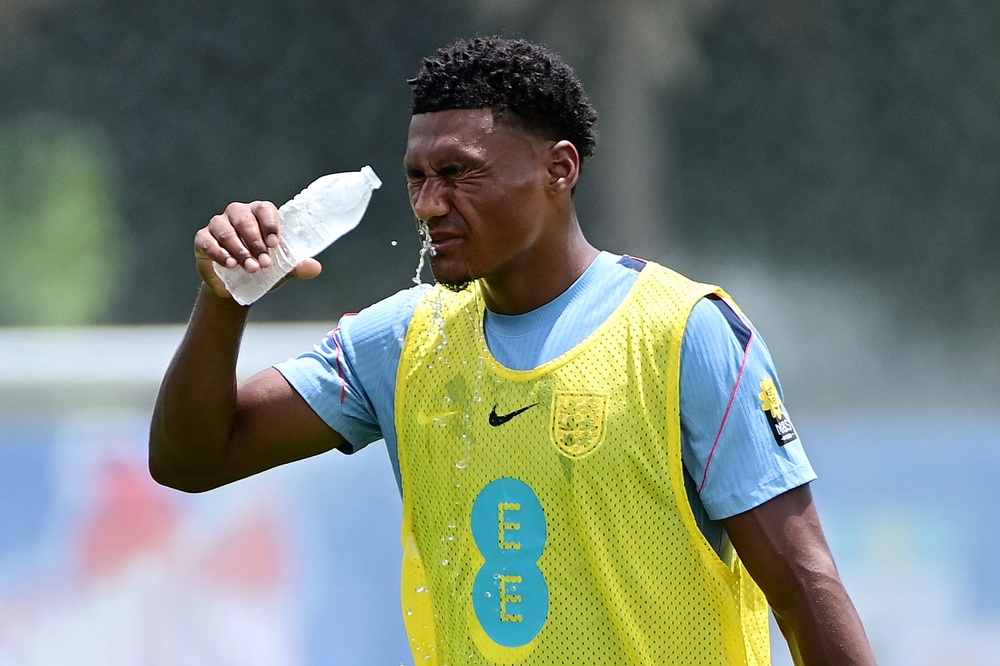 Ollie Watkins was feeling the heat in England training this week (JC Ruiz/PA) (PA Wire)