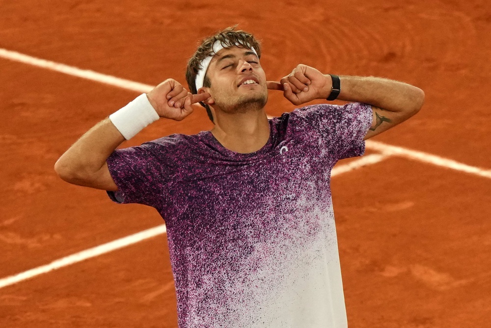 Flavio Cobolli will play in his first grand slam final (Aurelien Morissard/AP) (AP)