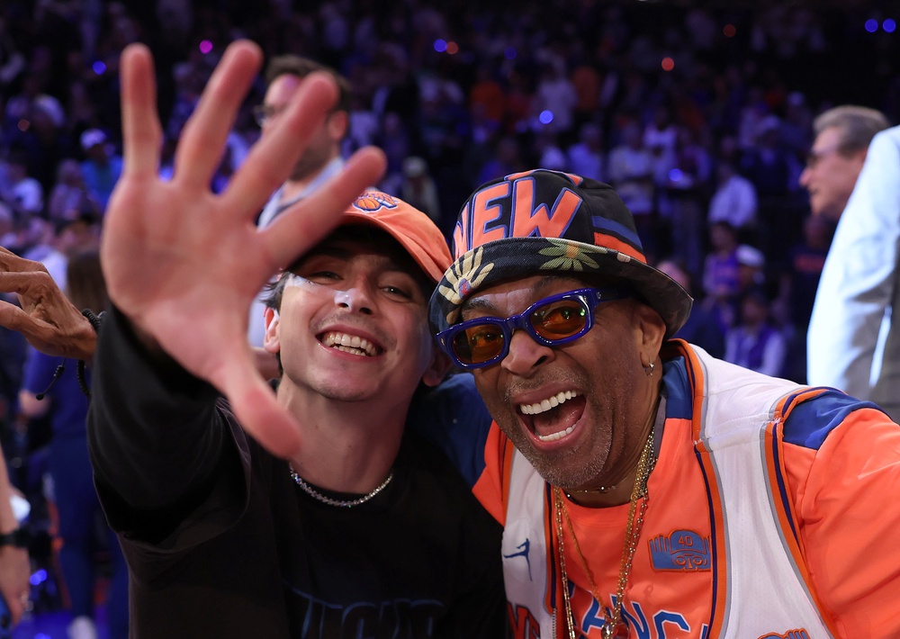 Trump is set to attend Game 3 of the NBA Finals Monday night in Manhattan, where New Yorkers are almost certainly going to see Knicks superfans, filmmaker Spike Lee and actor Timothée Chalamet (Getty Images)