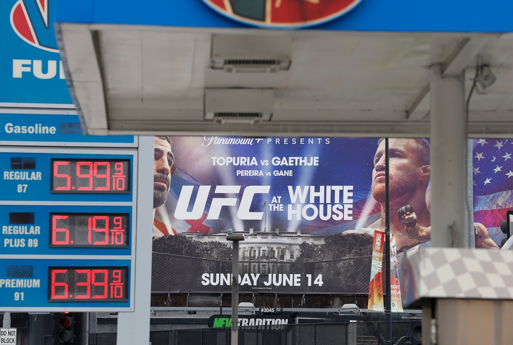 Many Americans are struggling to put gas in their car and food on their kitchen tables as Trump is set to head to New York for the finals (Getty Images)