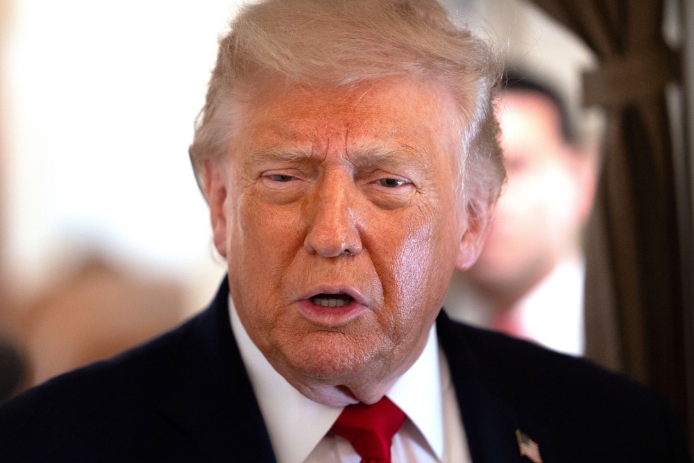 President Donald Trump is seeking substantial damages in a Florida court (Mark Schiefelbein/AP) (AP)