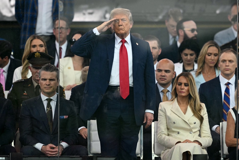 Last year, Trump held a military parade to celebrate the Army’s 250th anniversary which coincided on the same day as his 79th birthday – some have accused the president of turning America 250 into a celebration for himself as well (AFP/Getty)
