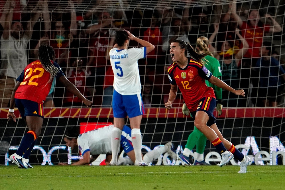 The emphatic victory propels Spain to the top of the group, drawing them level with England on 12 points after five matches played (Rafa Babot/Getty)
