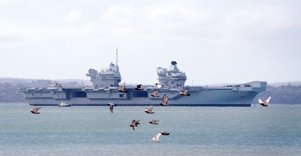 Aircraft carrier HMS Prince of Wales off the coast of Gosport, Hampshire, in 2022 (Gareth Fuller/PA) (PA Archive)