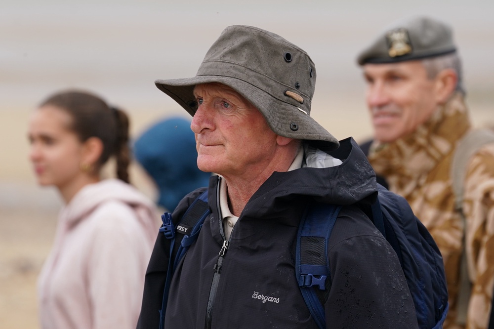 Field Marshal Montgomery’s grandson, Henry Montgomery on Juno Beach (Gareth Fuller/PA) (PA Wire)