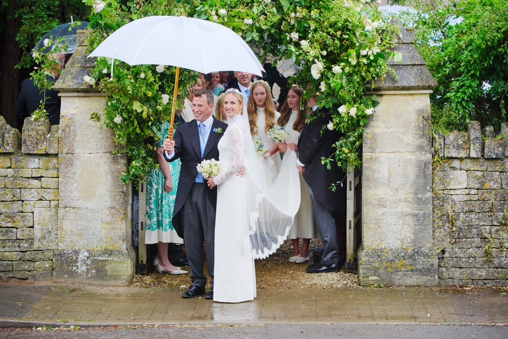 Harriet Sperling and Peter Phillips leave their wedding ceremony (PA)