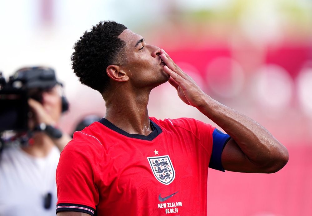 Bellingham was handed the captain’s armband for the second half of England’s 1-0 warm-up against New Zealand in Tampa (Bradley Collyer/PA)