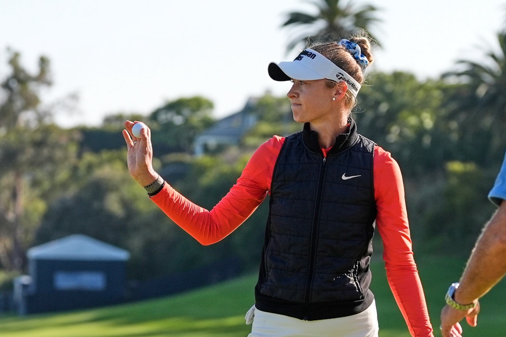 Nelly Korda shares the lead heading into the final round (AP)