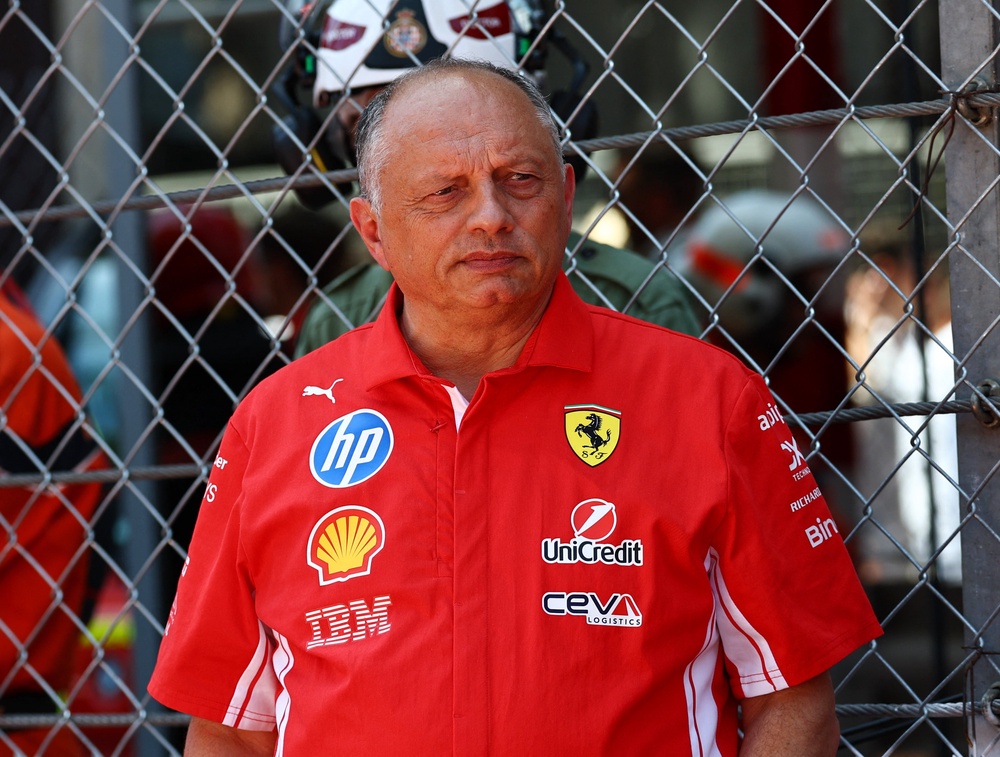 Fred Vasseur is back in the Ferrari paddock after missing qualifying due to medical reasons (Reuters)