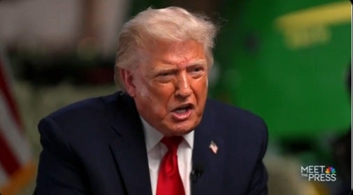 Donald Trump fought back against criticism of his war with Iran during an NBC interview (NBC News/Meet the Press)