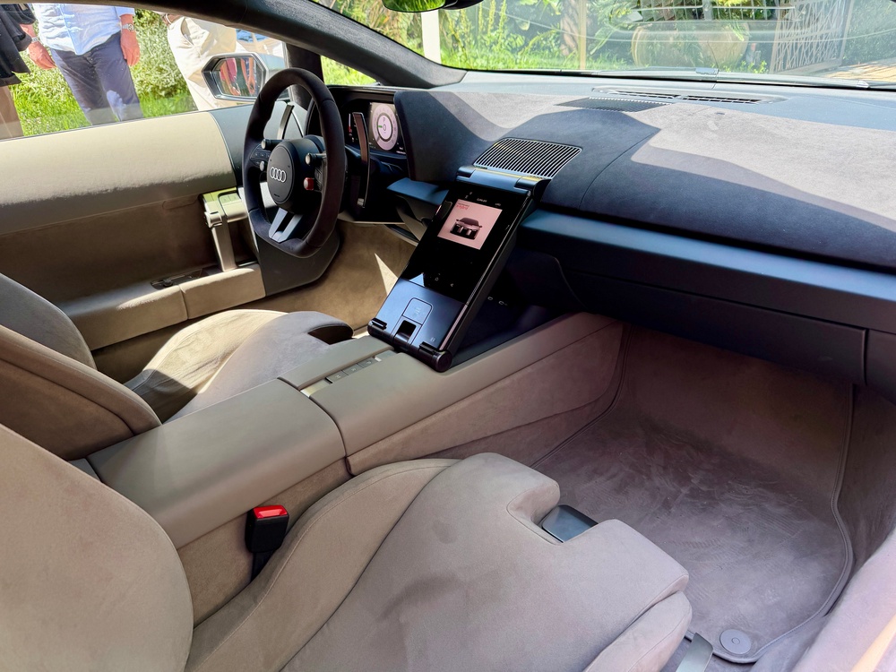 The Audi Nuvolari interior is beautifully made with a darker front section to reduce distractions (Steve Fowler)