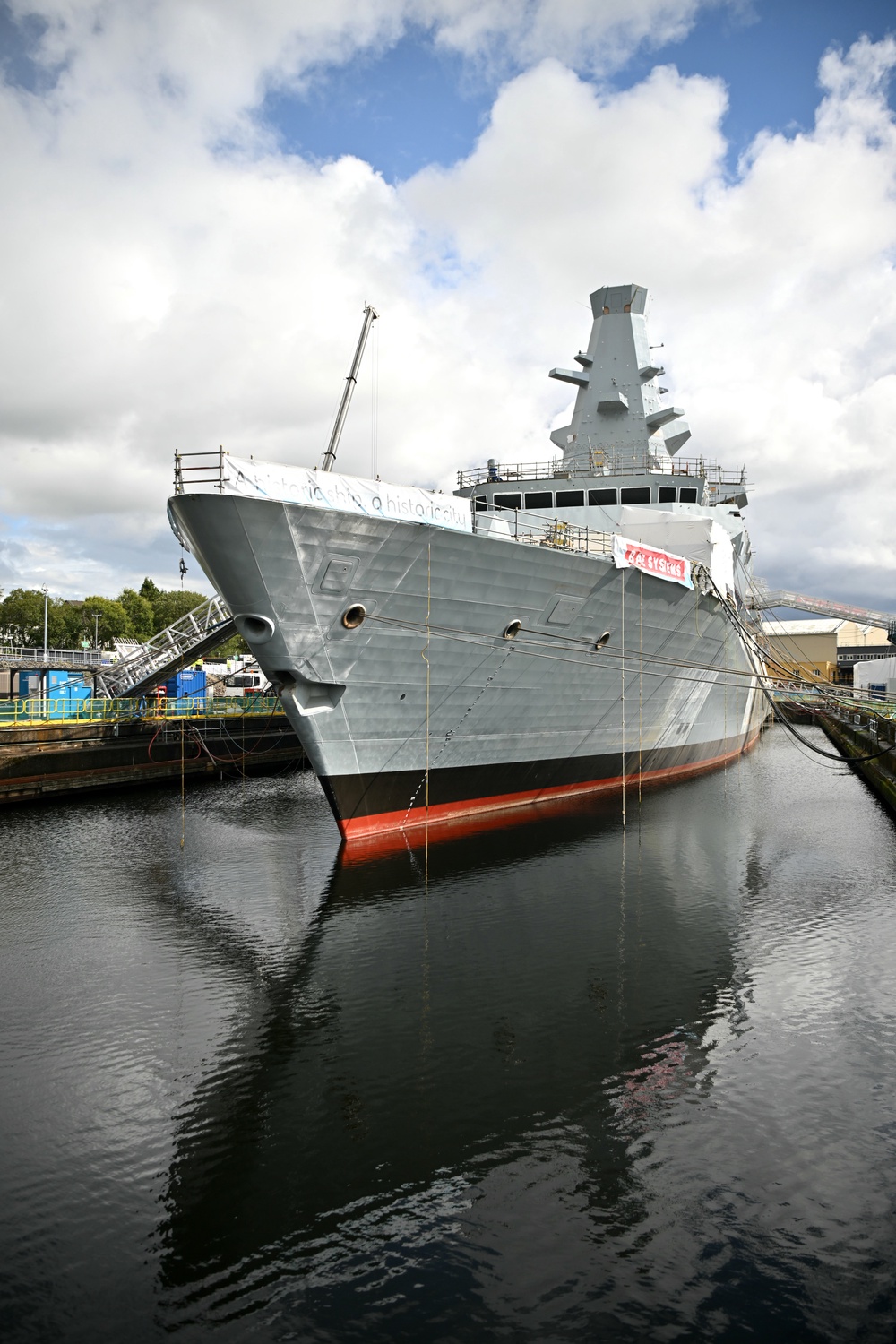 The under-construction City Class Type 26 frigate HMS Glasgow is seen in the dock at BAE Systems (Andy Buchanan/PA) (PA Archive)