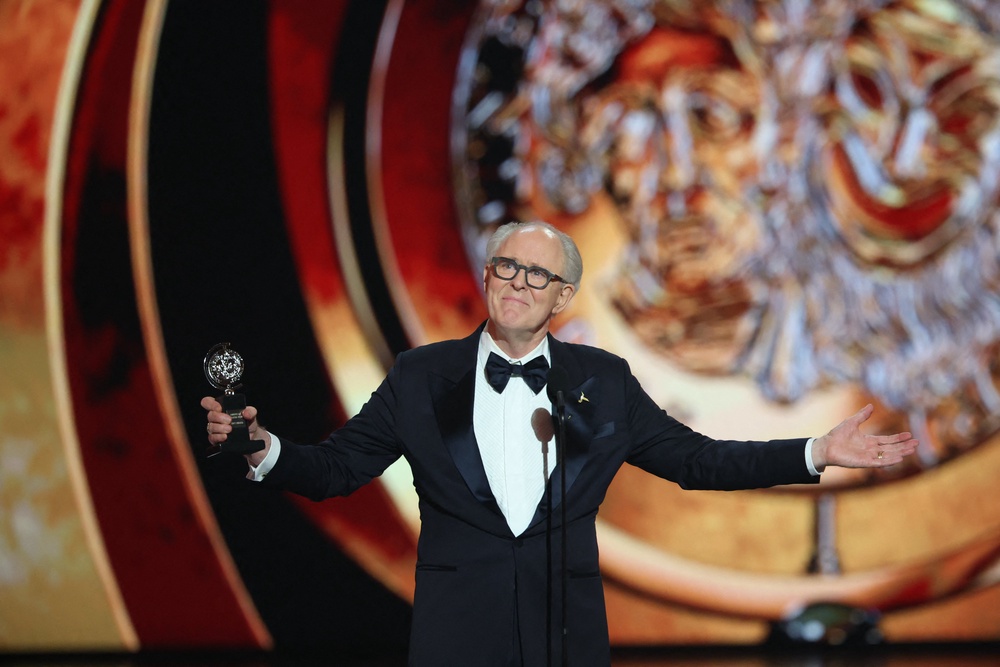 John Lithgow received the Tony Award for Lead Actor in a Play for ‘Giant’ (Reuters)