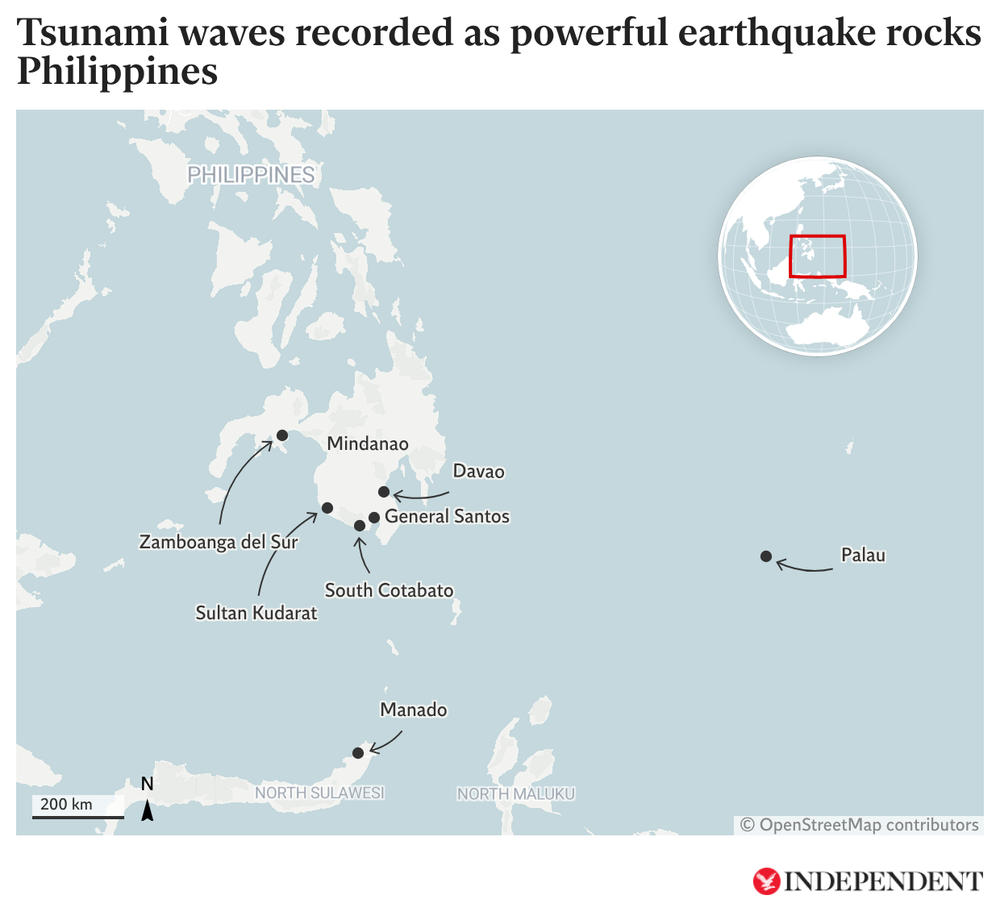 Image from: Mapped: Philippines regions hit hardest by 7.8-magnitude earthquake that left 32 dead
