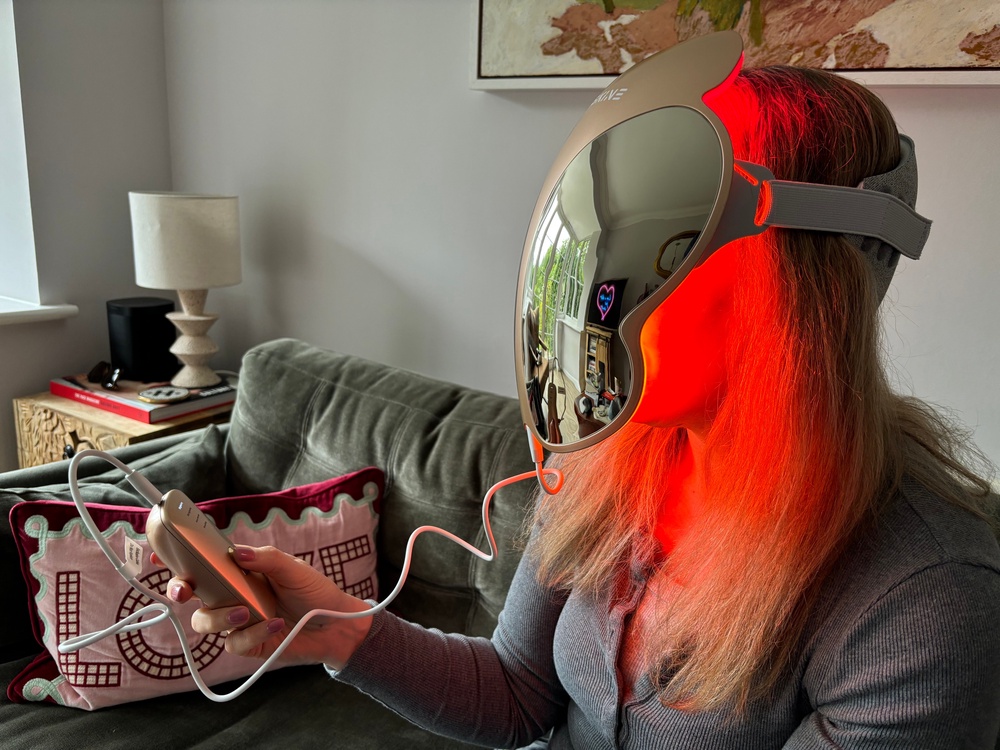 This LED mask has four settings, which each run for 10 minutes (Helen Wilson-Beevers)