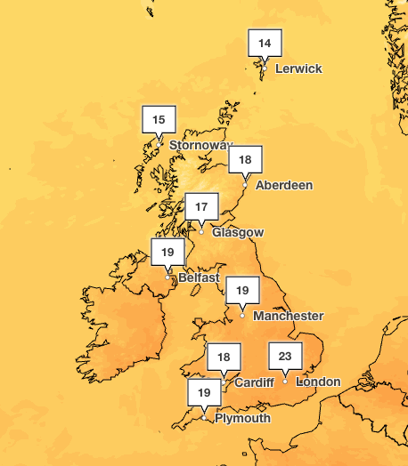 Temperatures are expected to climb from Friday (Met Office)