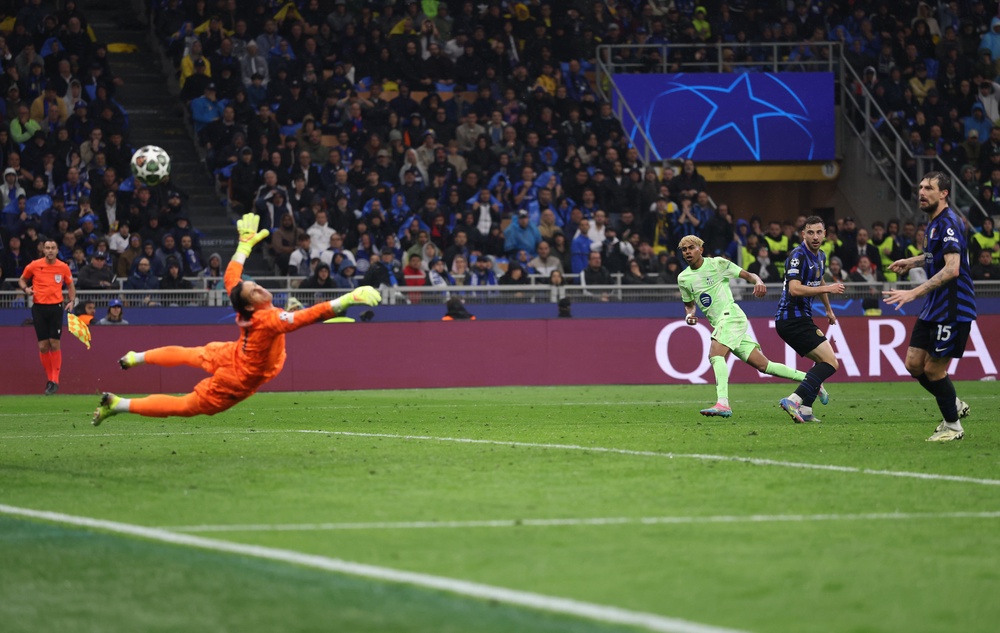 The left-footed Barcelona star already has a trademark in how he is able to bend the ball with his instep (Getty Images)