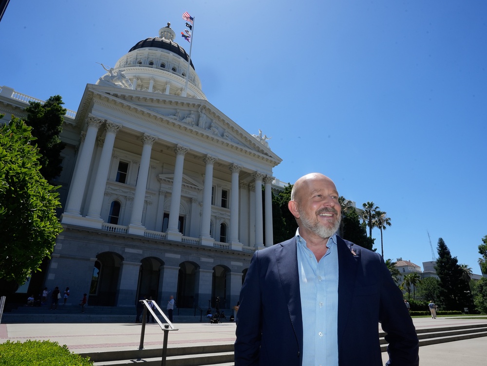 California Republican gubernatorial candidate Steve Hilton outside the Capitol in Sacramento (Rich Pedroncelli/AP) (AP)