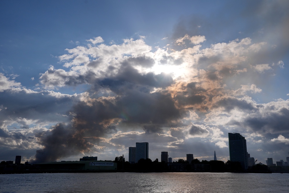 Smoke could be seen billowing across the sky (PA)