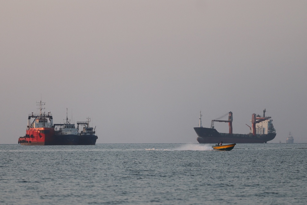 Trump has vowed to ‘respond’ to the attack as US military polices a blockade of Iranian ports near the Strait of Hormuz (Reuters)