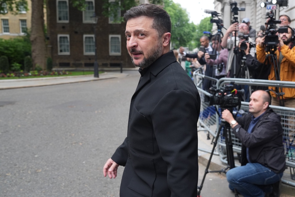 President of Ukraine Volodymyr Zelensky arriving in Downing Street ahead of talks about ongoing support and solidarity for Ukraine (Lucy North/PA) (PA Wire)