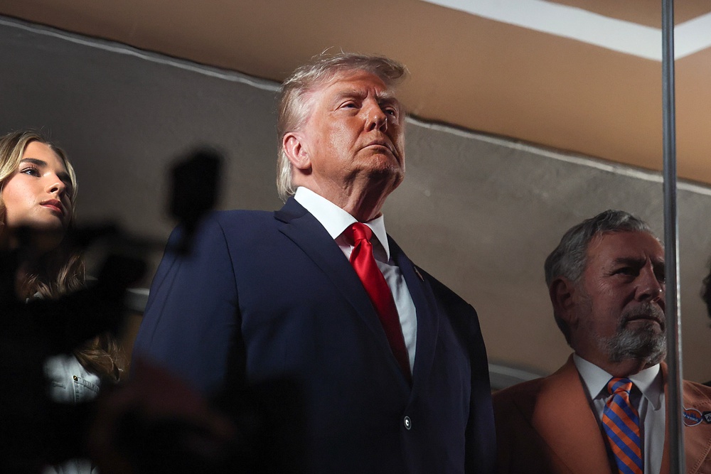 Trump was booed when he was shown on the Jumbotron at Monday’s game (Getty)