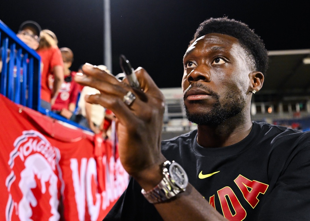 Alphonso Davies is one of Canada’s key players as the nation co-hosts the tournament (Getty)