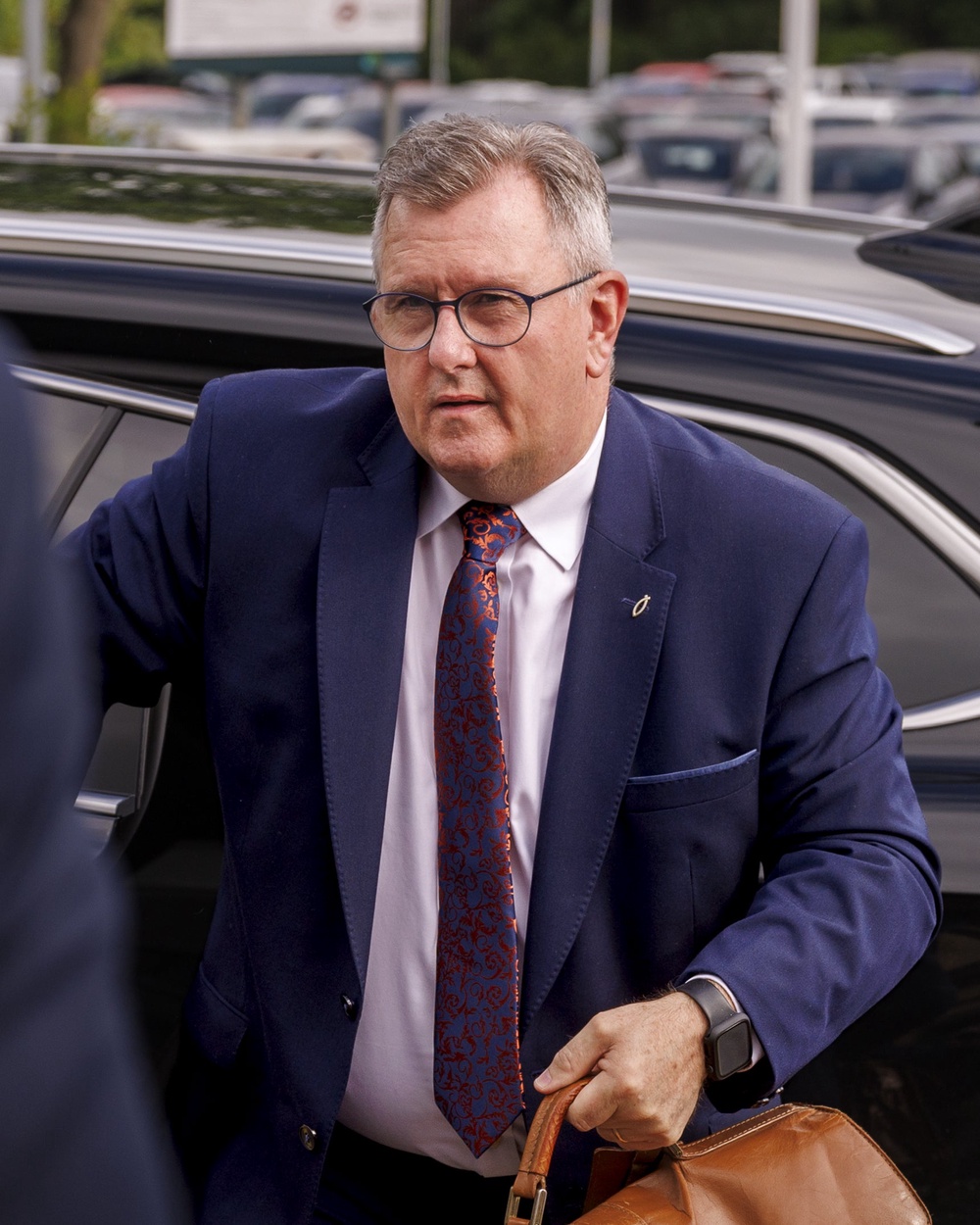 Sir Jeffrey Donaldson arriving at Newry Crown Court (Liam McBurney/PA) (PA Wire)