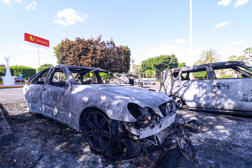 Guadalajara saw cars torched after “El Mencho” was killed in a security operation (Getty)