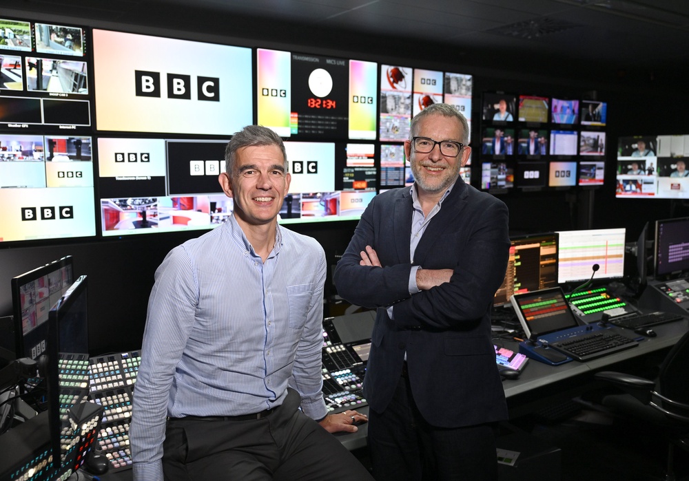 (L-R) BBC’s Director-General, Matt Brittin, and newly appointed Deputy Director-General, Rhodri Talfan Davies. (Jeff Overs/PA)