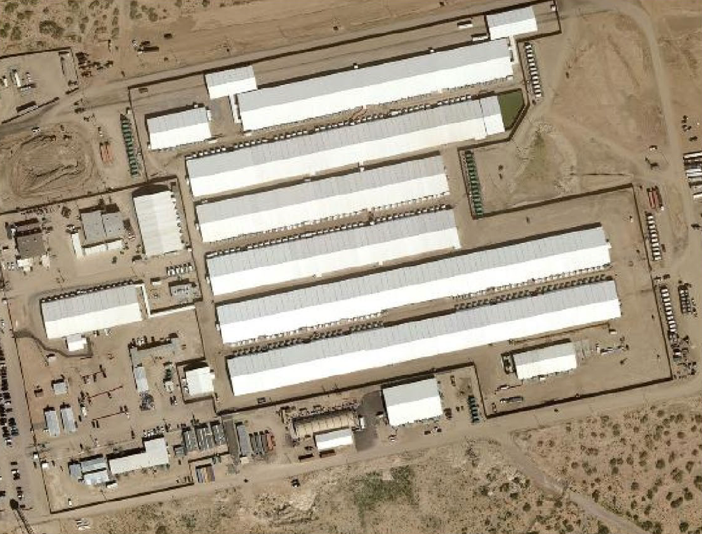 The sprawling tent facility at the Army’s Fort Bliss camp is the nation’s largest ICE detention center. Detainees are suing over allegedly abusive and inhumane conditions inside (City of El Paso)