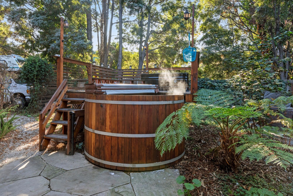 The sauna at Radish. The North Oakland property was purchased for $1.8 million in 2018, starting out with two buildings (Courtesy of Steph Dewey)