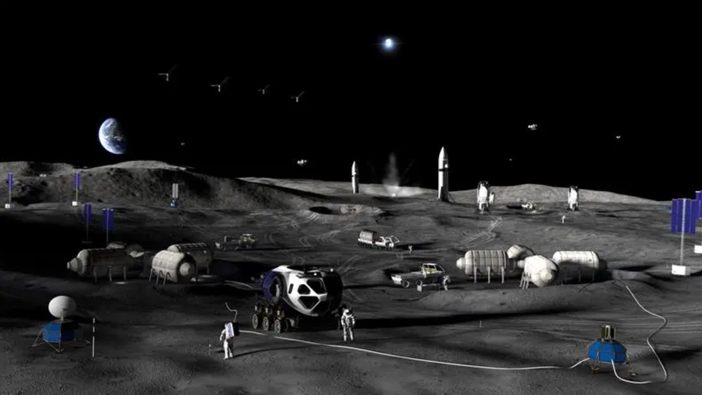 An artist’s impression of the proposed moon base (Nasa/PA) (PA Media)