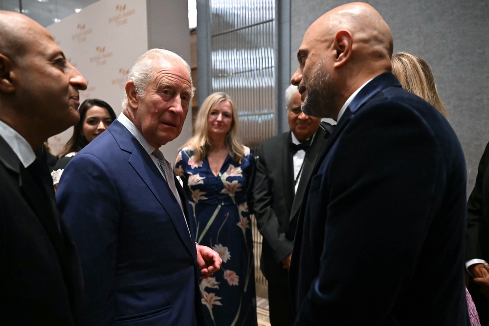 Former chancellor Sir Sajid Javid exchanged a few words with the King (Justin Tallis/PA)