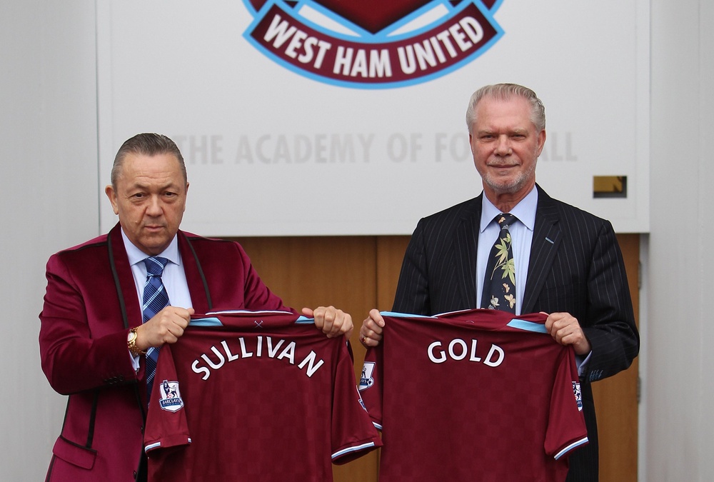 Sullivan and David Gold pictured in 2010 after becoming joint chairs of West Ham (Getty)
