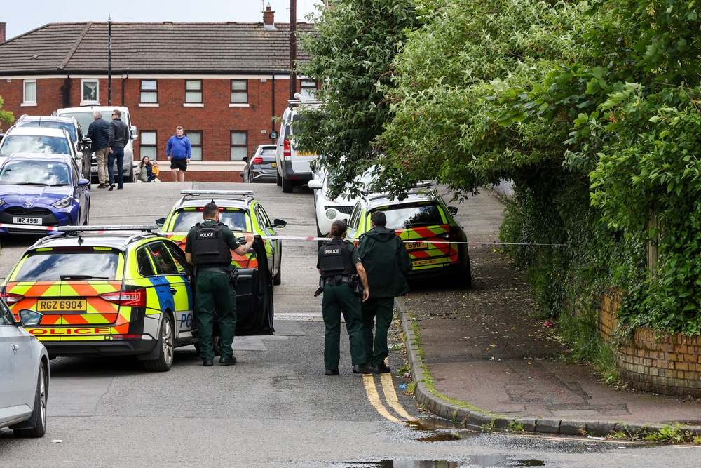 Much of Kinnaird Avenue remained closed on Tuesday as a major incident was declared (AFP/Getty)