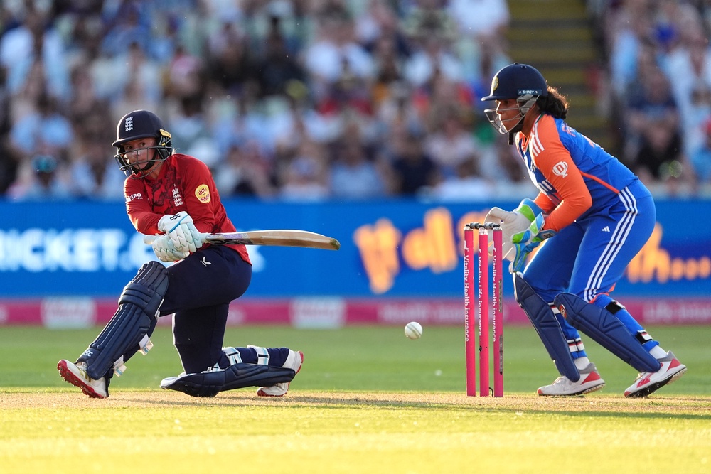 Danni Wyatt-Hodge in action for England against India (Martin Rickett/PA). (PA Archive)