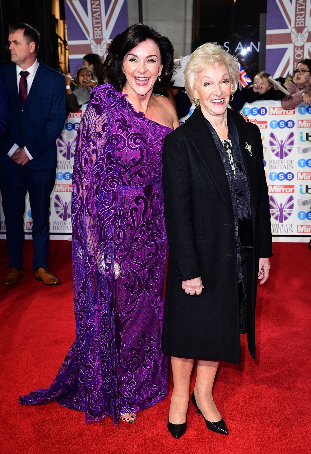 Shirley Ballas and Audrey Rich arriving for the Pride of Britain Awards held at the The Grosvenor House Hotel, London in 2019 (Ian West/PA) (PA)