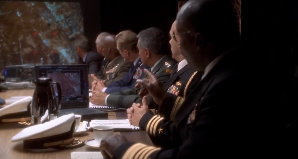 In the clip, the president questions the value of a proportionate response after Syrian forces shoot down a US aircraft (@RealDonaldTrump, Truth Social)