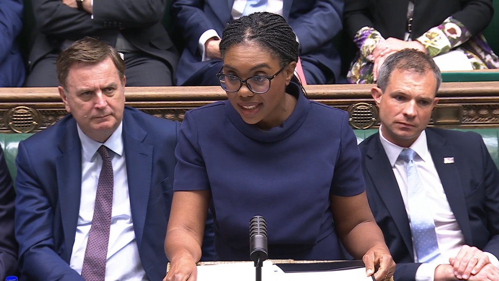 Conservative Party leader Kemi Badenoch was speaking at Prime Minister’s Questions (House of Commons/UK Parliament/PA) (House of Commons/UK Parliament)
