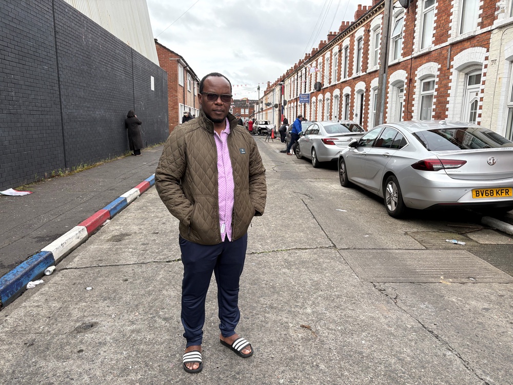 Anselme Shima, who lives close to Lendrick Street in east Belfast, said his three children were ‘very scared’ after violence erupted on Tuesday night (PA) (PA Wire)