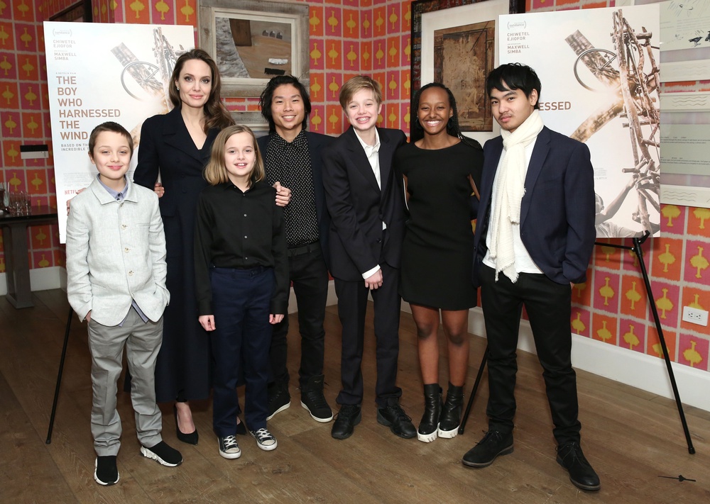 Angelina Jolie and Brad Pitt share six children together, pictured here in 2019 (Getty Images for Netflix)